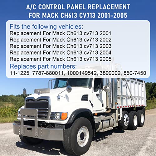 BUSIDN A/C Control Panel Climate Control Module Replacement for Mack Ch613 cv713 2001-2005 Replaces # 11-1225 7787-880011 1000149542 3899002 850-7450