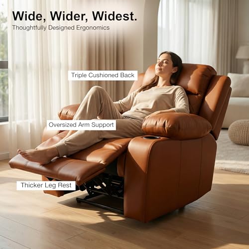 Image of S Craft Sofas Italian Genuine Leather(Body Touch) Single Seater Luxury Electric Recliner Sofa | Premium Comfort Modern Reclining Sofa for Living Room & Home Theater