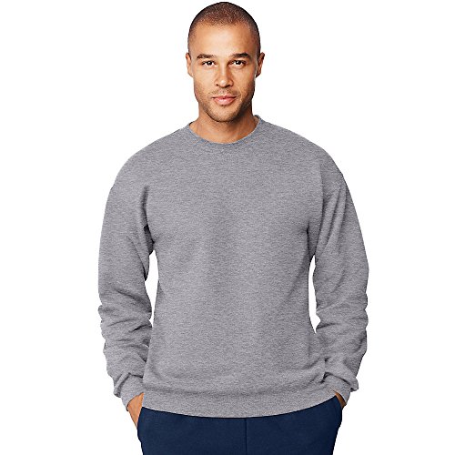 Hanes Men's Ultimate Cotton Heavyweight Crewneck Sweatshirt_Oxford Gray_Medium