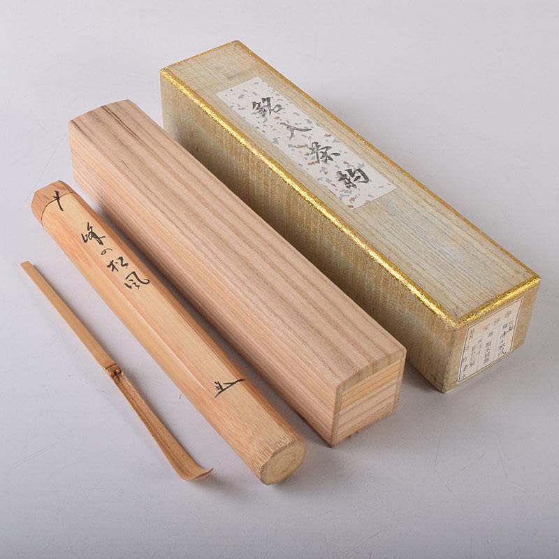 茶道具　影林宗篤下削　茶杓　銘「峰の松風」　福本積應書付　共筒共箱　V　7237 Amazon.co.jp: 茶道具 影林宗篤下削 茶杓 銘峰の松風 福本積應