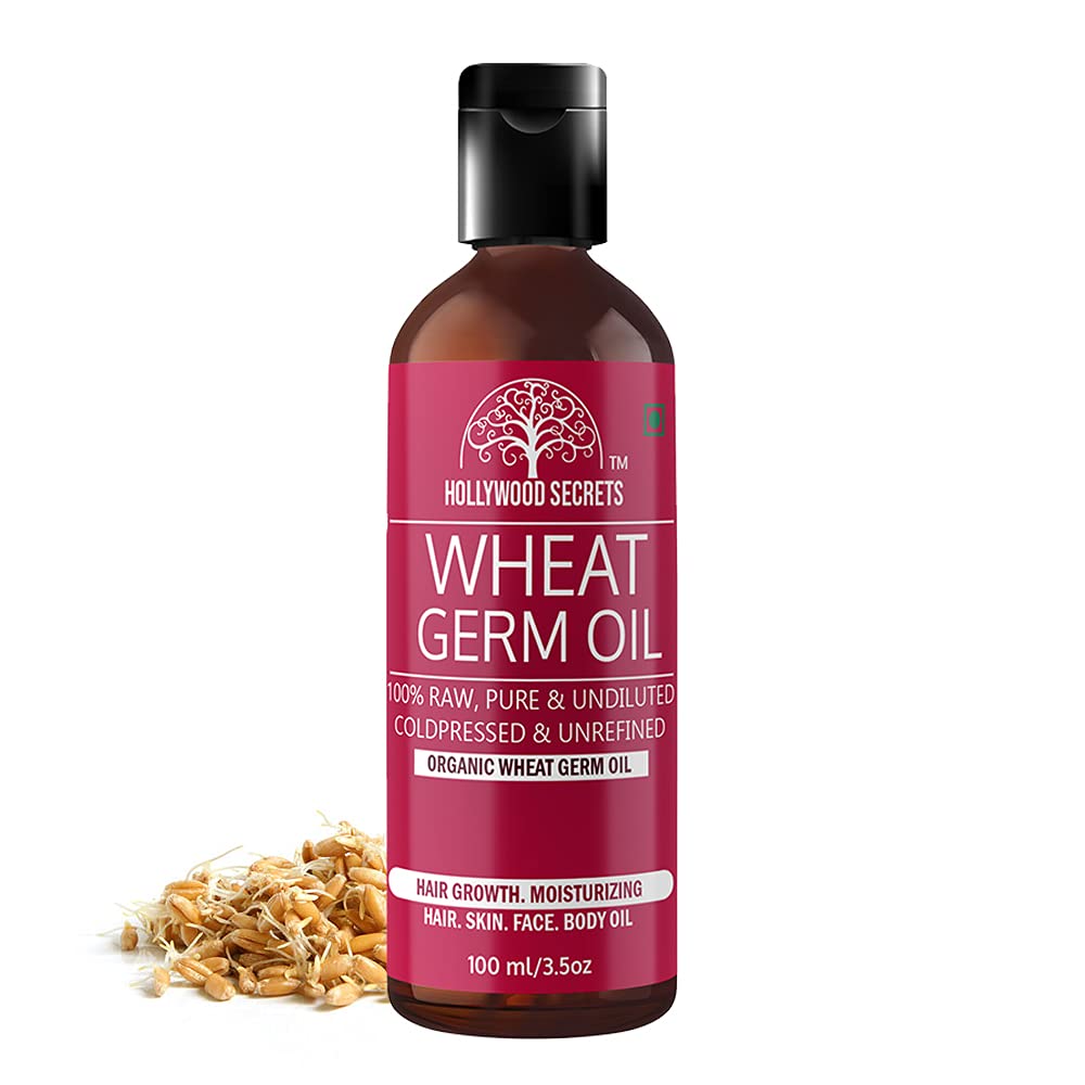 Hollywood Secrets Organic Pure Wheat Germ (Wheatgerm) Oil Skin Hair Face 100 ml