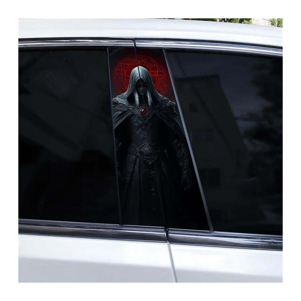 Body Parts 2pcs Car Center Pillar Stickers DIY Knight Style Auto B-Pillar Decals(F)