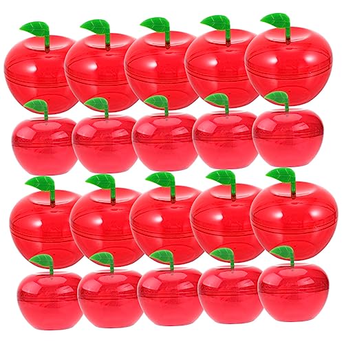FOMIYES 20pcs Boxes Red Apple Box Filling Containers Jar Cleat Baubles Candy Favor Holders Fruit Party Decorations Candies Packaging Container Decorative Fillable Ornaments Plastic