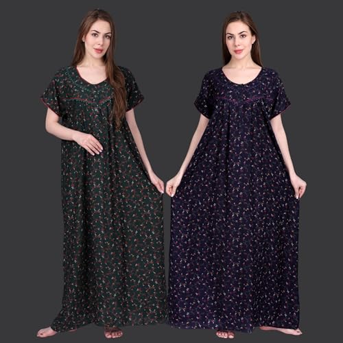 Image of Women's Alpine Floral Print Maxi Night Gown