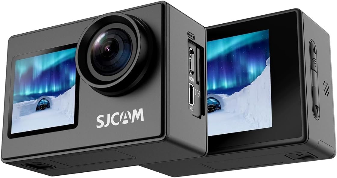 SJCAM Sj4000 Dual Screen 4K 30Fps/16Mp WiFi Action Digital Camera | 170° Ultra Wide Angle | 2.0''Ltps LCD+1.3'' Dual Screen | 30M Waterproof with Waterproof Case | Black