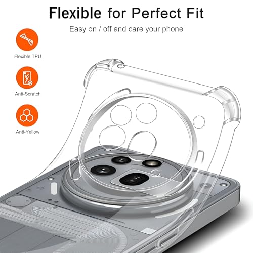 Image of Fashionury 3D Raised Transparent Crystal Clear Back Cover for Nothing Phone 3a Pro | Shockproof Design | Anti-Slip Grip | Camera Protection | 360 Degree Protection Mobile Case