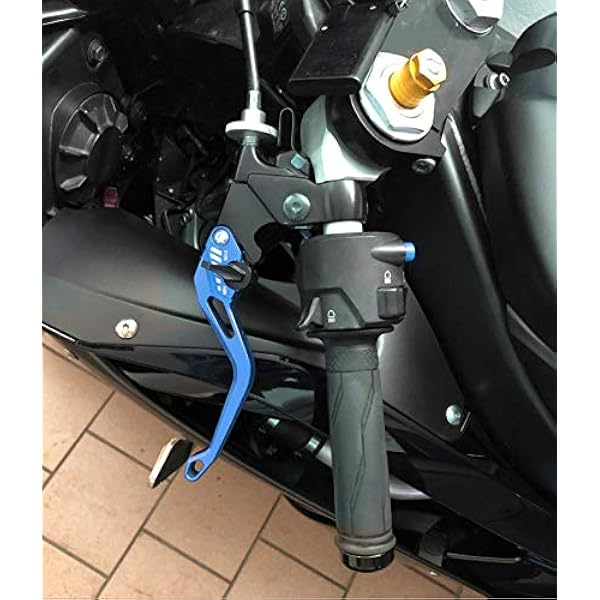 Auzkong Kort bromskoppling justerbara spakar för Yamaha YFZ 450 S/YFZ 450T/YFZ 450V 2003-2006, YFM 350 Raptor 2006-2013, YFM 660 Raptor 2001-2006, YFM 700 Raptor 200 Raptor 20-20-20000-2000-20000 006 blå