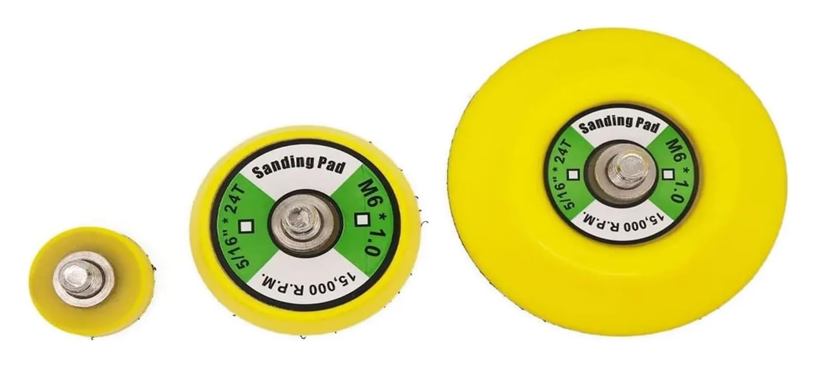 Disco de lijado 1/2/3 pulgadas, almohadilla respaldo for pulidora neumática, placa posterior con gancho y bucle, herramienta pulido abrasivo M6 5/16 x 24 dientes .0525