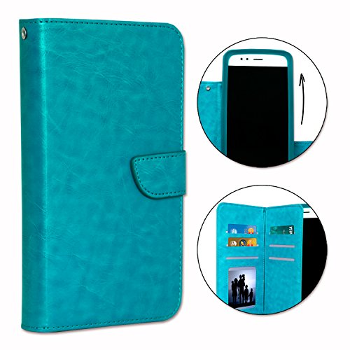 PH26 Etui Housse Folio pour Wiko Y80 Format Portefeuille en éco-Cuir avec Double clapet intérieur Porte Cartes, Fermeture magnétique et surpiqures...
