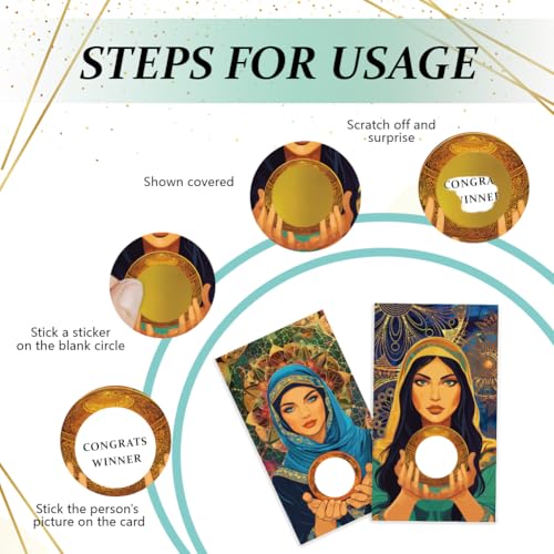 Image of PLIGREAT 120 Pack Divination Style Scratch Off Cards Fortune Teller DIY Make Your Own Scratch Cards with Stickers Scratch to Win Cards DIY Coupon Cards for Small Business Promotion Party Supplies