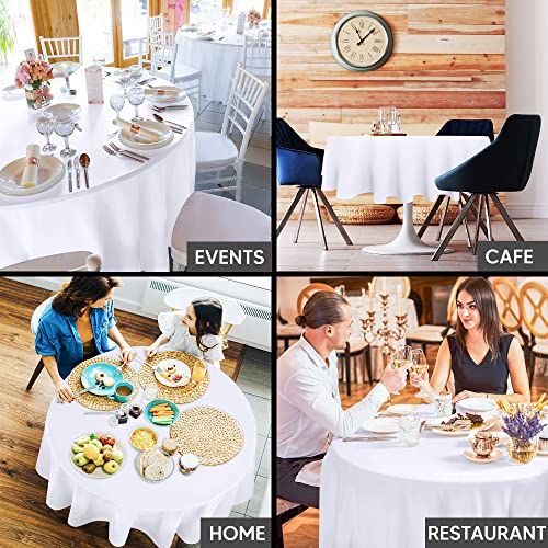 Utopia Kitchen Round Table Cloth 2 Pack(90 Inches, White), Tablecloth Machine Washable, Polyester Table Cover for Dining, Buffet Parties, Picnics, Events, Weddings and Restaurants by Utopia Kitchen - Image 6