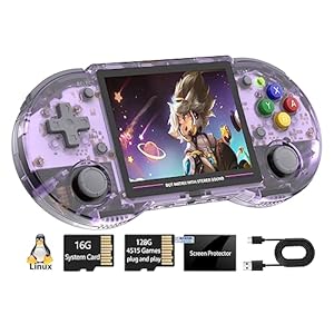 RG353PS Retro Handheld Game Console 3.5” IPS Screen Linux OS RK3566 64bit Game Player with 128G TF Card Preload 4519 Classic Games Built in 3500mAh Battery Compatible with 5G WiFi and 4.2 Bluetooth