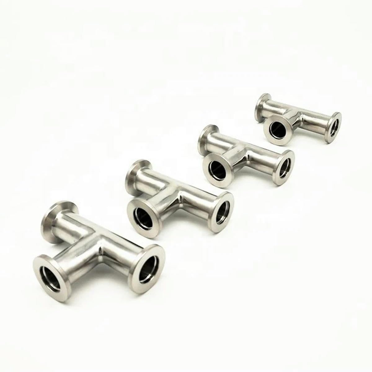 Bgpfjk Silver Kf16 Kf25 Kf40 Kf50 Flange Equal Straight Tri Clamp Tee Stainless 3 Way Tee Ferrule Pipe Connector Fitting-Kf16