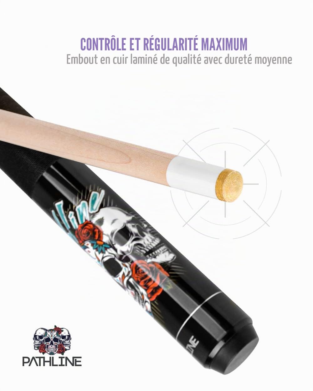 Queue de Billard en érable Canadien de 147,3 cm avec Pointe de 13 mm