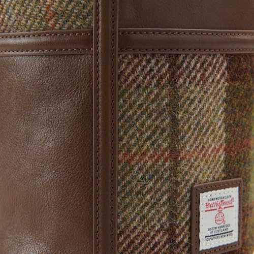 Bolso Tote Isla Harris Tweed Cuero Genuino Bolsillo Interno miniatura 5