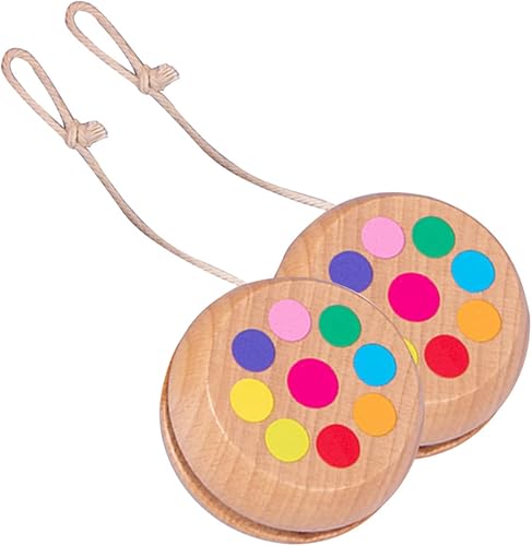 VICASKY 2pcs Yo-yo Basket Stuffers Wood Yoyo Toddler Outdoor Playset Yoyo for Kids Beginners Yoyo Balls for Kids