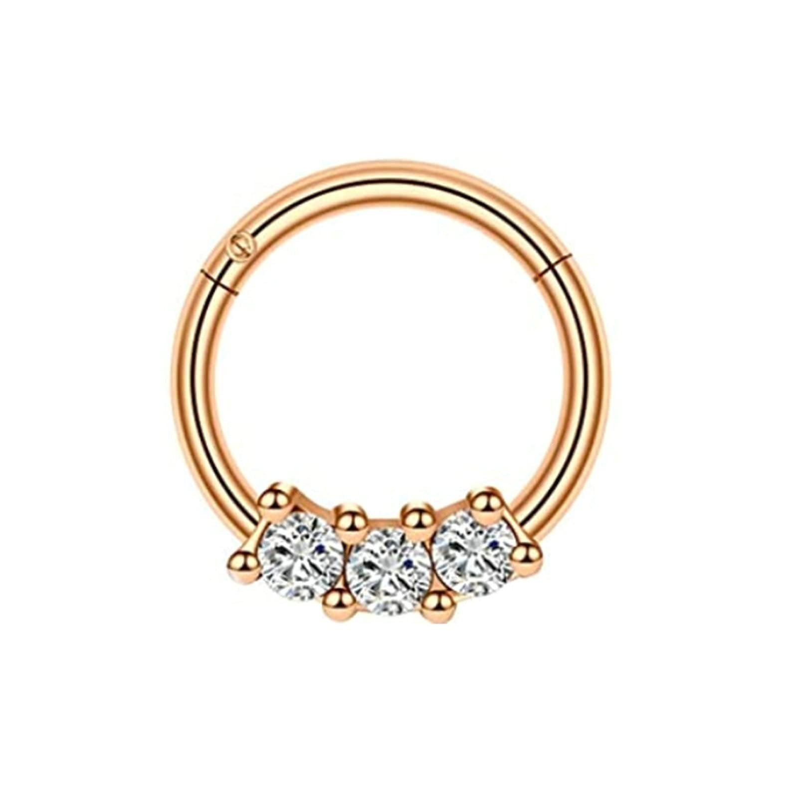 1pcs Helix Piercing Jewellery, Stainless Steel Nose Studs for Women Circle with Cubic Zirconia Nose Piercings Studs