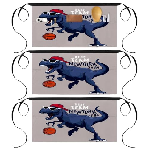 Demi-tablier cuisine et nettoyage lot de 3 tabliers courts de chef 3 poches restaurant