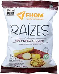 Chips de Batata Doce e Mandioquinha Alimento Vegano Fhom 45g