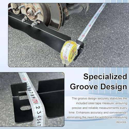 Image of 2 Pack Heavy-Duty Toe Alignment Tool Plates, Upgraded Stainless Steel Automotive Accurate Wheel Alignment Measurements with Hanging Holes for Wall Storage (Includes 2 Tape Measures)