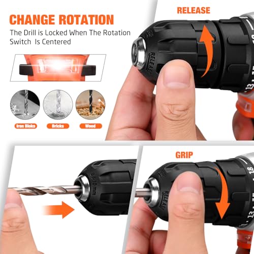 255-Piece Tool Set - Tool Kit with 12V Cordless Drill Driver, Toolbox Storage Case with Drawer, General Household Drill Set for DIY Projects, Home Repairs, Handyman - Image 7