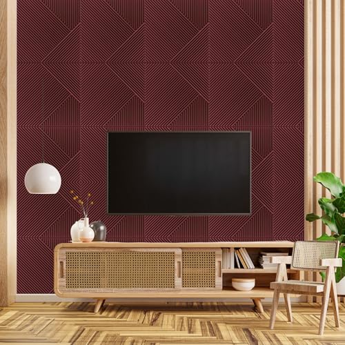 Image of Kayra Decor 3D Self Adhesive Wall Panel Ruby Rose TP 106 Design Pack of 12 Covers 32.34 Sq. Ft.TP106