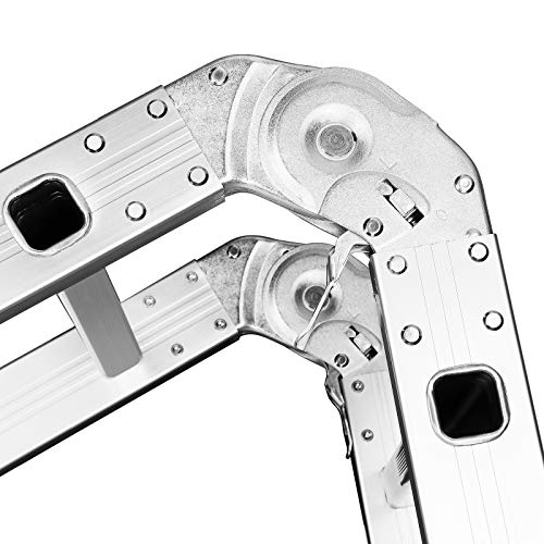 Idealchoiceproduct 15.5\' Heavy Duty Gaint Aluminum Multi Purpose Folding Ladder Scaffold Ladders with 2 Platform Plates- 330Lbs - Thumbnail 5