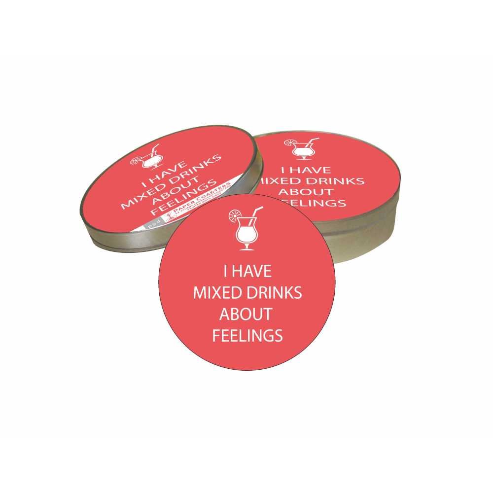 Paperproducts Design Pulpboard Coaster Set Featuring Mixed DRINKS