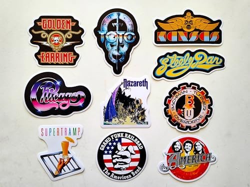 Classic Rock Sticker Pack (10 Stickers) Set 9 Retro 70s Vinyl Album Art Waterproof Collectible Tour Merch Music Fan Gift Vintage Design Radio hit Stage Gear Analog Sound Band Decal Concert Style image 4