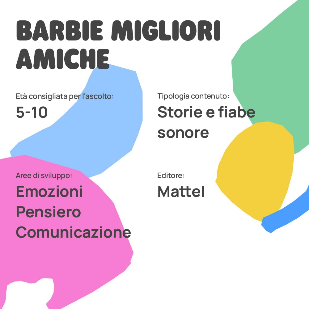 FABA Personaggio Sonoro – Barbie Migliori amiche – Storie e fiabe sonore per bambini e bambine 5-10 anni - Ascoltabile Raccontastorie, gioco educativo versione italiana