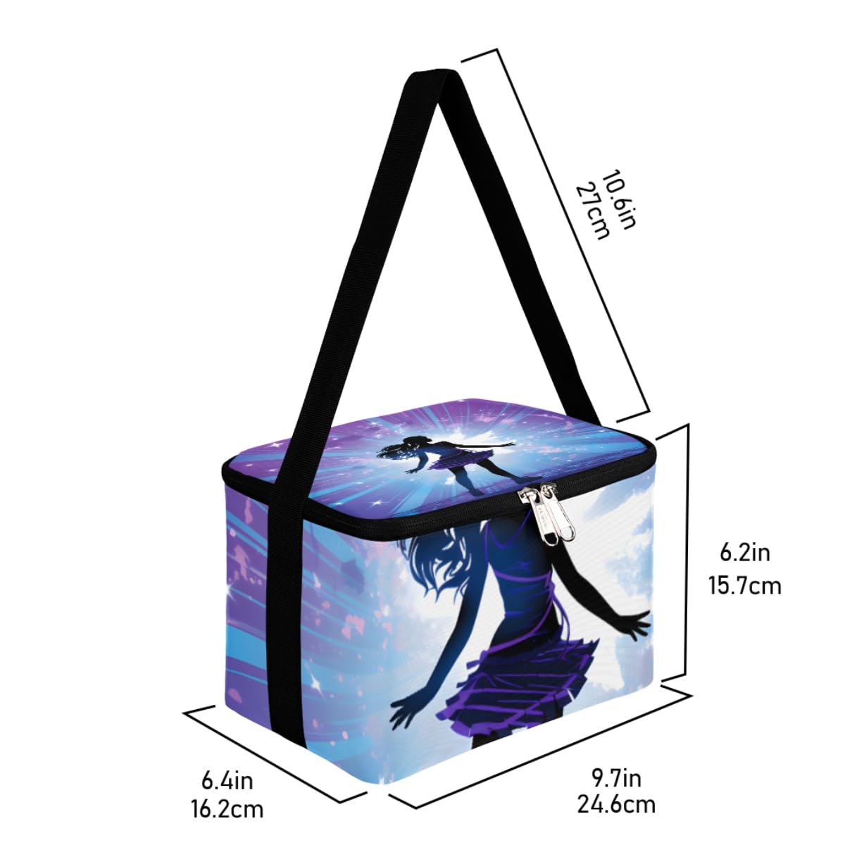 Lunch Bags for Women Men 9 Cans,Dancing Women Hot & Cold Food Delivery Bag Insulated Grocery Bag Insulated Lunch Box Cooler Bag for Office Work Picnic Beach