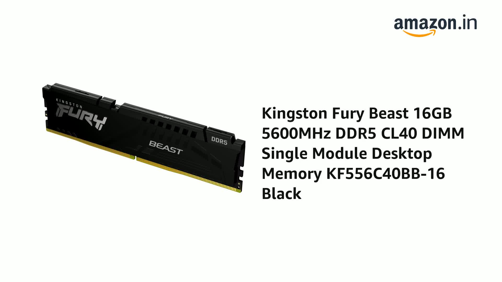 Amazon.in: Buy Kingston Fury Beast 16GB 5600MHz DDR5 CL40