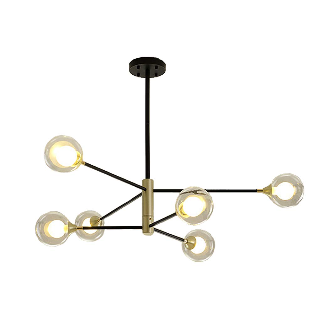 Lustre Spoutnik réglable en métal pour un salon moderne