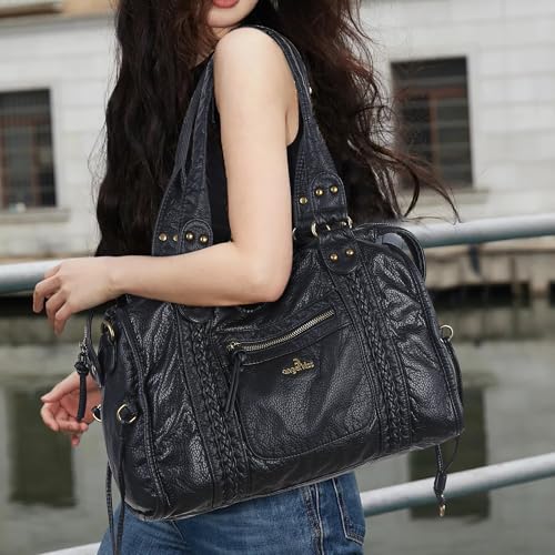 Bolso Hobo para Mujer de Cuero Vegano Grande miniatura 2