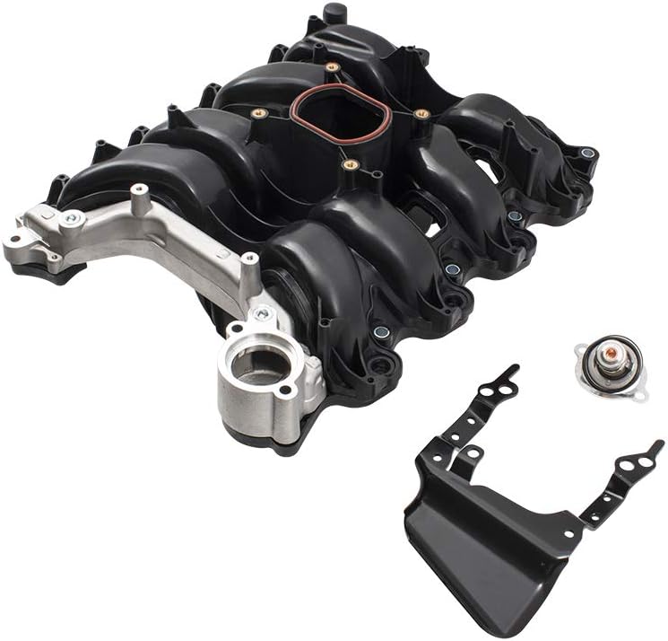 BROCK Upgraded Design Upper Intake Manifold w/Thermostat Gaskets & Hardware Kit Replacement for