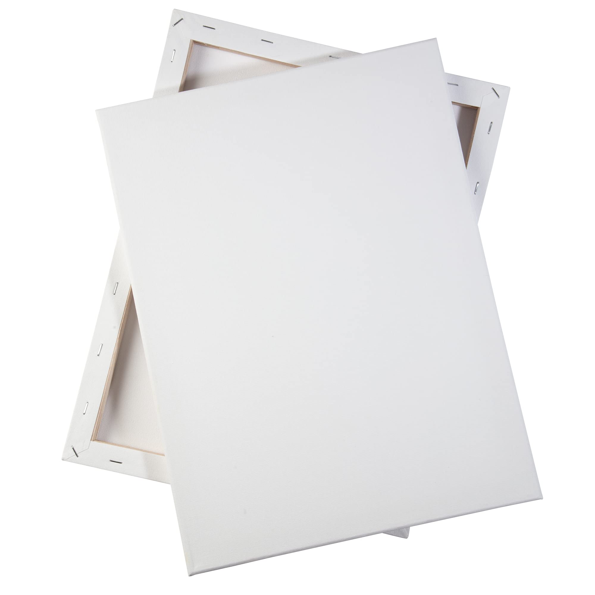 iDIY Lot de 14 toiles tendues 10 x 10 - 30 x 40 cm - Blanc classique, pré-apprêté pour huiles ou acryliques, 100 % coton, sans acide - Qualité professionnelle