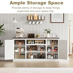 Xvd66farmhousecoffeebarcabinetwithchargingstationsideboardbuffetcabinetwithlargestoragewoodbuffetstoragecabinetwithadjustableshelvesforkitchenlivingroomrusticwhite Urban Country Home Decor Xvd 66 farmhouse coffee bar cabinet with charging station sideboard buffet cabinet with large storage wood buffet storage cabinet with adjustable shelves for kitchen living room rustic white urban country home decor