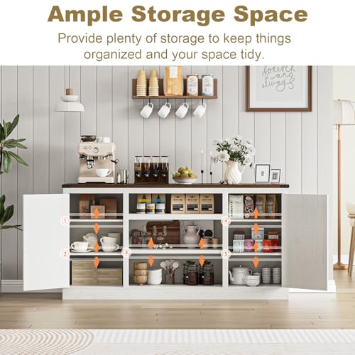 Xvd66farmhousecoffeebarcabinetwithchargingstationsideboardbuffetcabinetwithlargestoragewoodbuffetstoragecabinetwithadjustableshelvesforkitchenlivingroomrusticwhite Urban Country Home Decor Xvd 66 farmhouse coffee bar cabinet with charging station sideboard buffet cabinet with large storage wood buffet storage cabinet with adjustable shelves for kitchen living room rustic white urban country home decor