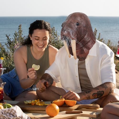 Walrus Mask Latex Full Head Sea Animal Mask Adult Halloween Cosplay Costume - image 5
