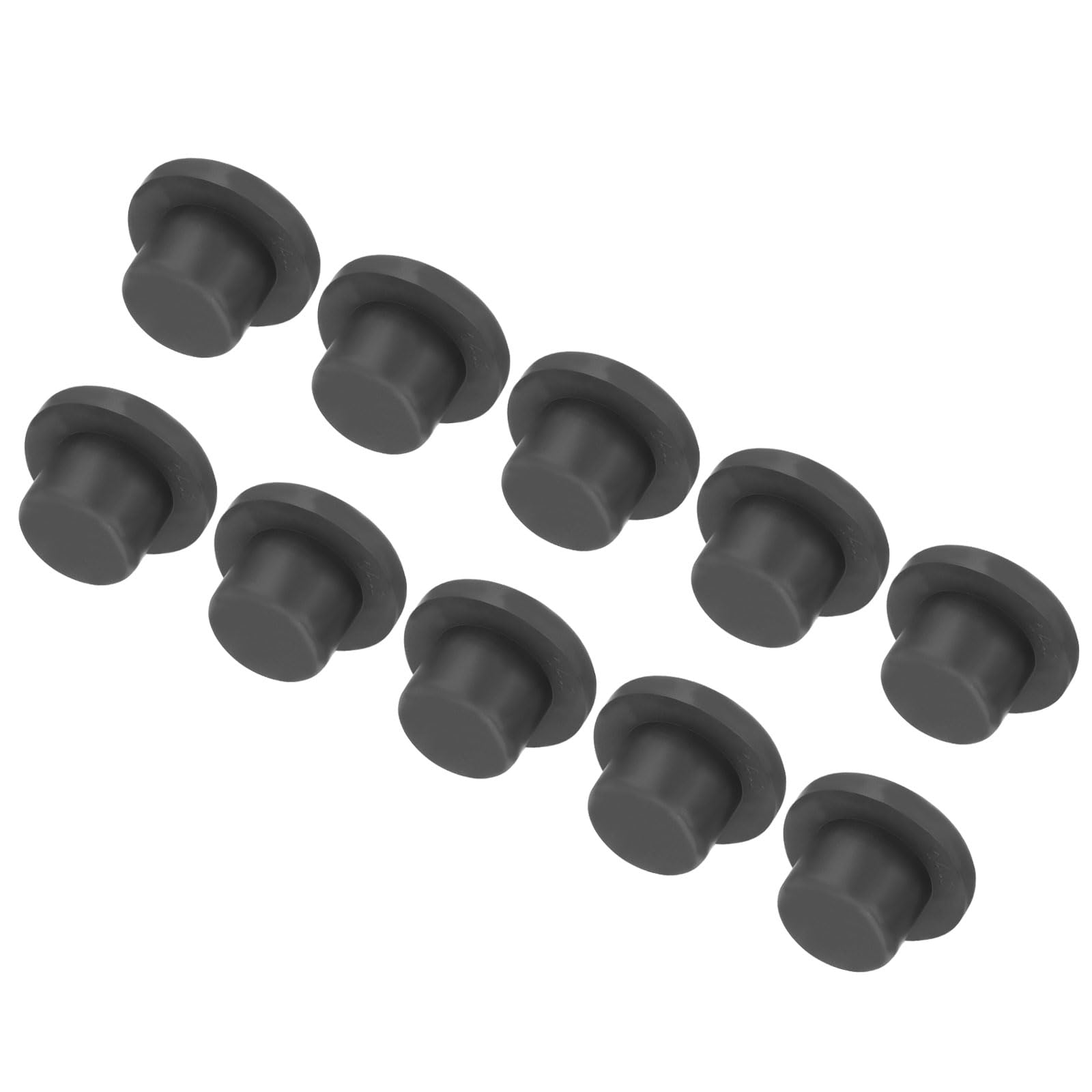 UXCELL High Temp Silicone T-Shaped Solid Rubber Stopper Plugs - Dia 14mm/0.55" (OD 22mm) - Pack of 10 - Black - Waterproof &amp; Sealing - Ideal for Powder Coating &amp; Plating