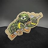 Sloth with Gun Embroidery Patches, Tactical Hook and Loop Morale Badge Armband Stickers for Backpacks, Army Vests, Hats, Jackets