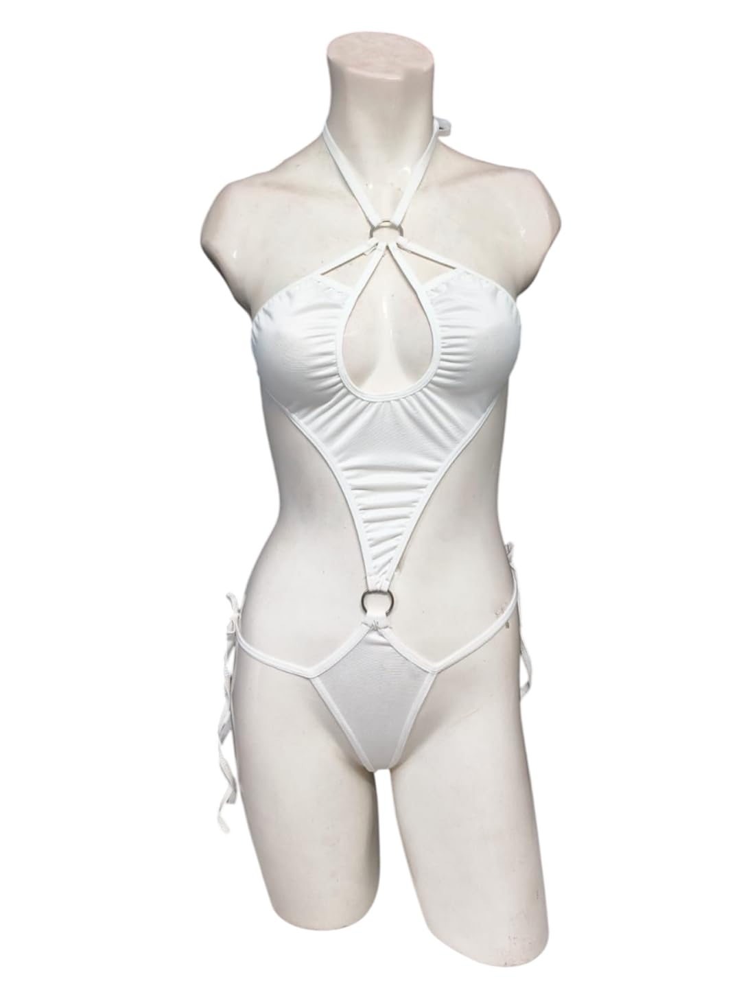 Women Sexy Babydoll Lingerie Teddy Bodysuit, Halter Neck Cut Out Mesh Nightwear with Side Tie Design, Romantic Sleepwear for Women-picture-32