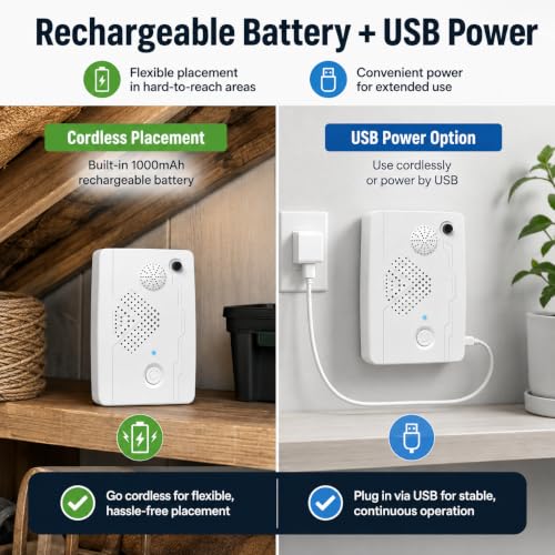 Image of 2026 Upgraded Bat Fortress Mini Repeller Indoor Deterrent 4Pack Adjustable Ultrasonic Bat Repellent Devices Outdoor Battery Operated Bat Repeller, Friendly to Human & Pet