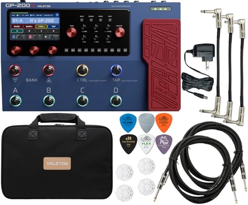 Image of VALETON GP-200X Multi-Effects Processor Pedal Expression, FX Loop, MIDI, Electric, Bass, Accoustic Guitar Amp Modeling, IR Cab Simulation, Stereo, USB Interface with Tonebird Bag, Cable, Picks Bundle