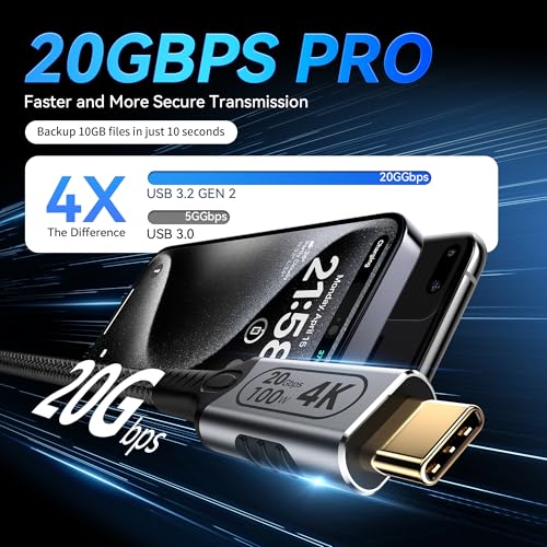 BAWIOFIAU USB c Long Charging Cable,usbc to usbc 16.5ft/5M,20gbps USB c Cable, USB c 3.2 gen 2 Cable, USB c 4k Cable @60Hz Video, Data Transfer & 100W Fast Charge,high Speed USB c Cable by BAWIOFIAU - Image 2