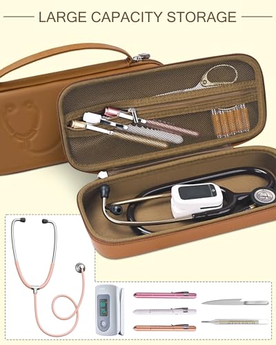 Image of Stethoscope Case for 3M Littmann Classic III & Lightweight II S.E, Brown