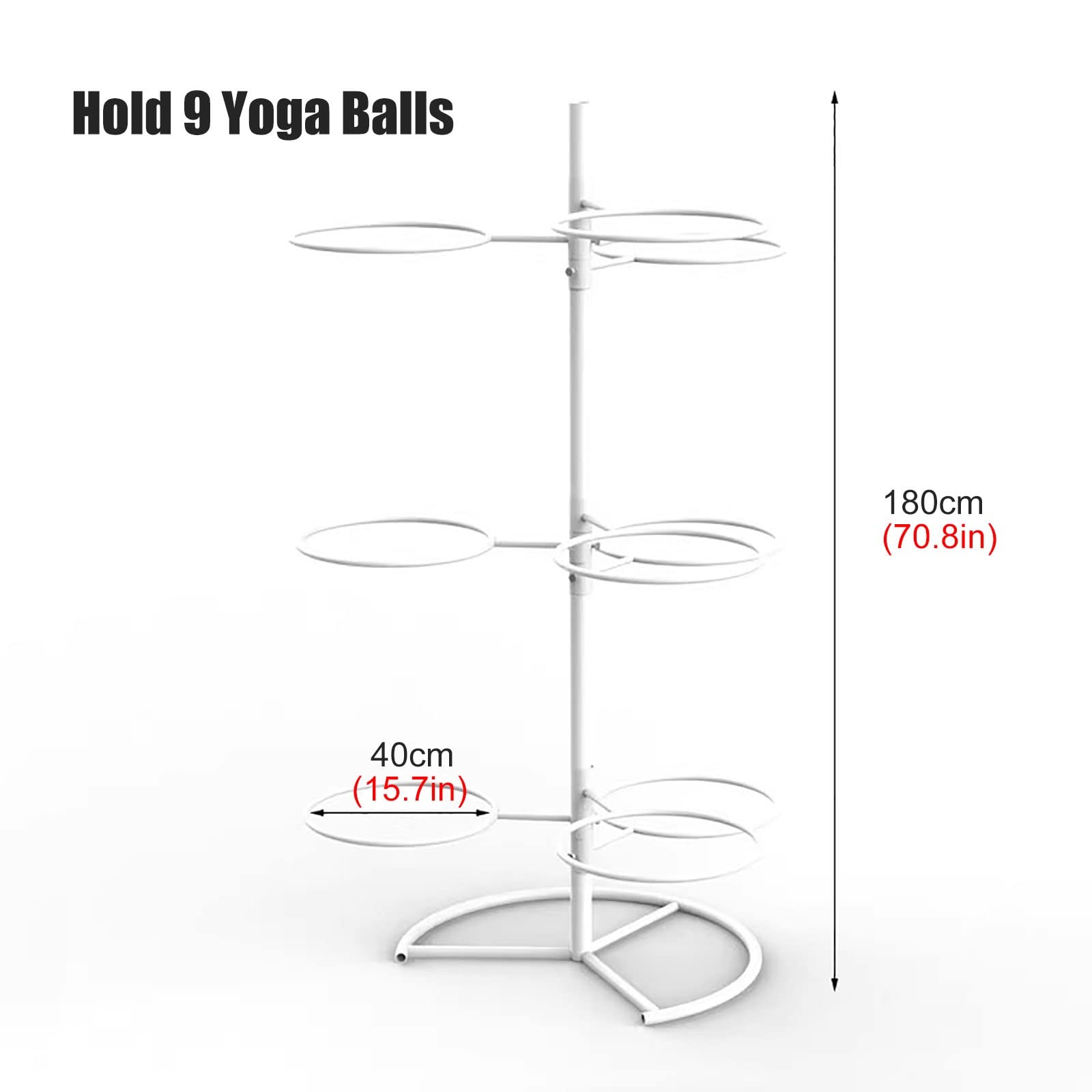 Soporte de Gran Capacidad para Pelotas de Yoga, Organizador Vertical de Metal para Pelotas de Pilates, Estante de pie.