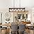 Bribyit Farmhouse Kitchen Island Lighting, 5-Light Dining Room Light Fixture, Farmhouse Linear Chandelier with Solid Wood for Dining Room Kitchen Bar Pool Table
