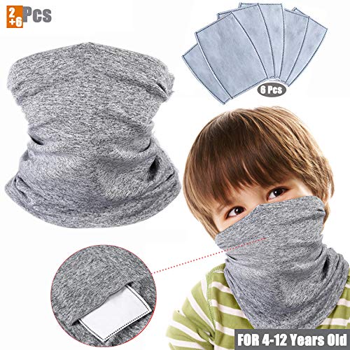 Janwalker 2 Pack Kids Scarf Balaclava Multifunctional Neck Gaiter Headwear Headbands Bandana, Non-Slip
