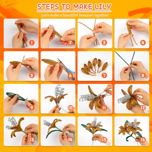 Image of Mnuizu 200 Pcs Pipe Cleaners, Glitter Pipe Cleaners Craft Supplies for DIY